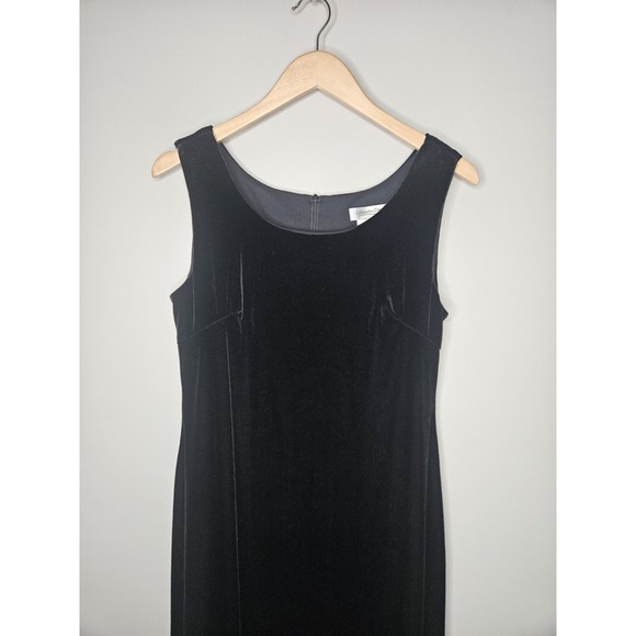 Coldwater Creek Dress 10P Black Velvet Elegant Whimsigoth Dark Romantic Witchy - Picture 4 of 13